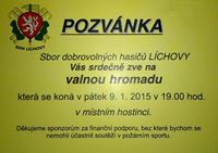 Výroční valná hromada - 9.1.2015 - 19.00 hod